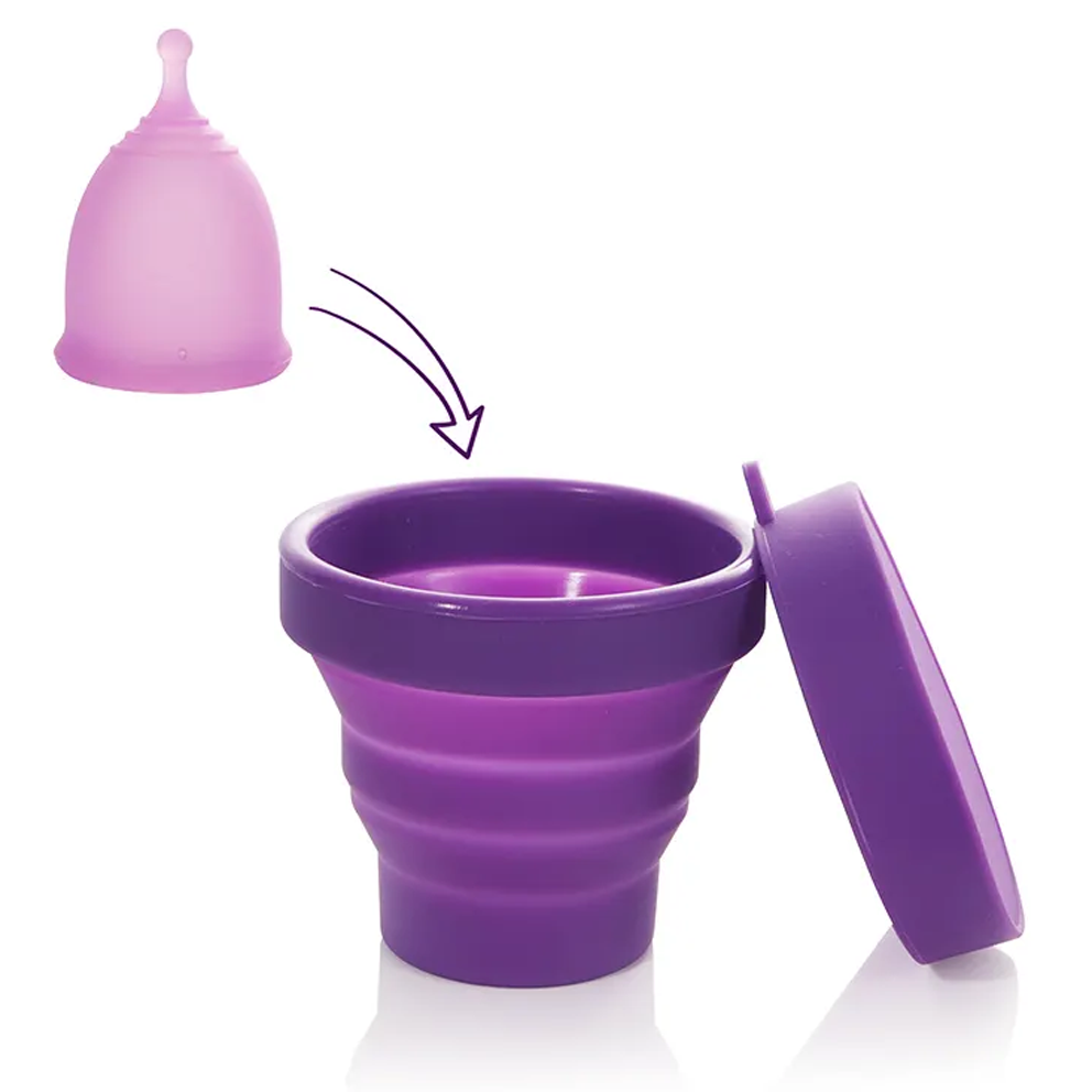 Sterilizator Cupe Menstruale, Linovit®, Pliabil, Silicon medical, Reutilizabil, 230ml, Mov - Linovit Store