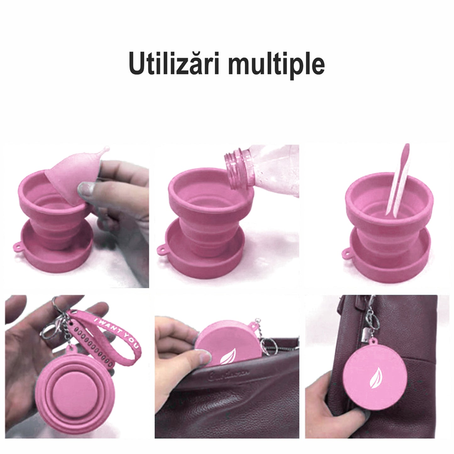 Sterilizator Cupe Menstruale, Linovit®, Pliabil, Silicon medical, Reutilizabil, 230ml, Roz - Linovit Store