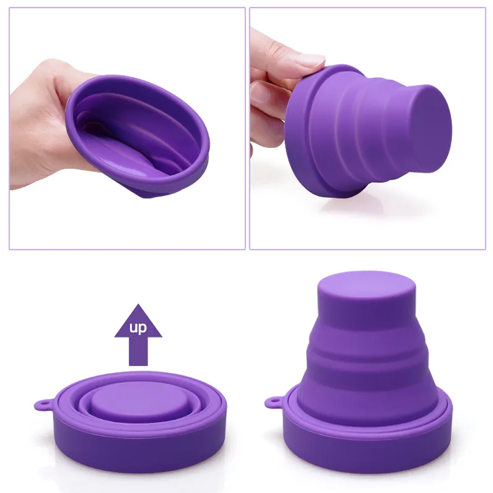 Sterilizator Cupe Menstruale, Linovit®, Pliabil, Silicon medical, Reutilizabil, 230ml, Mov - Linovit Store