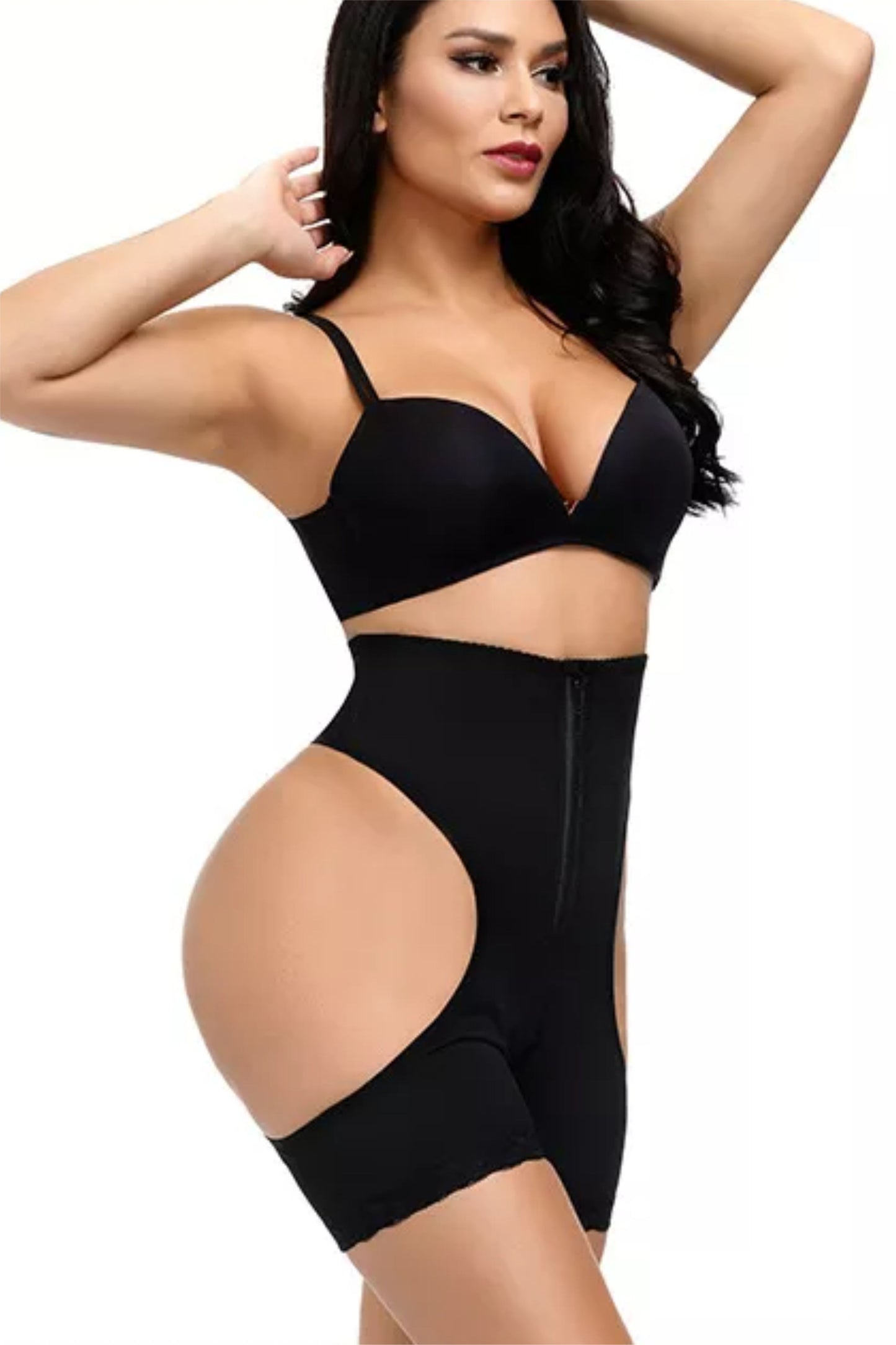 Chiloti modelatori Lily - push-up & corset - Negru - Linovit Store
