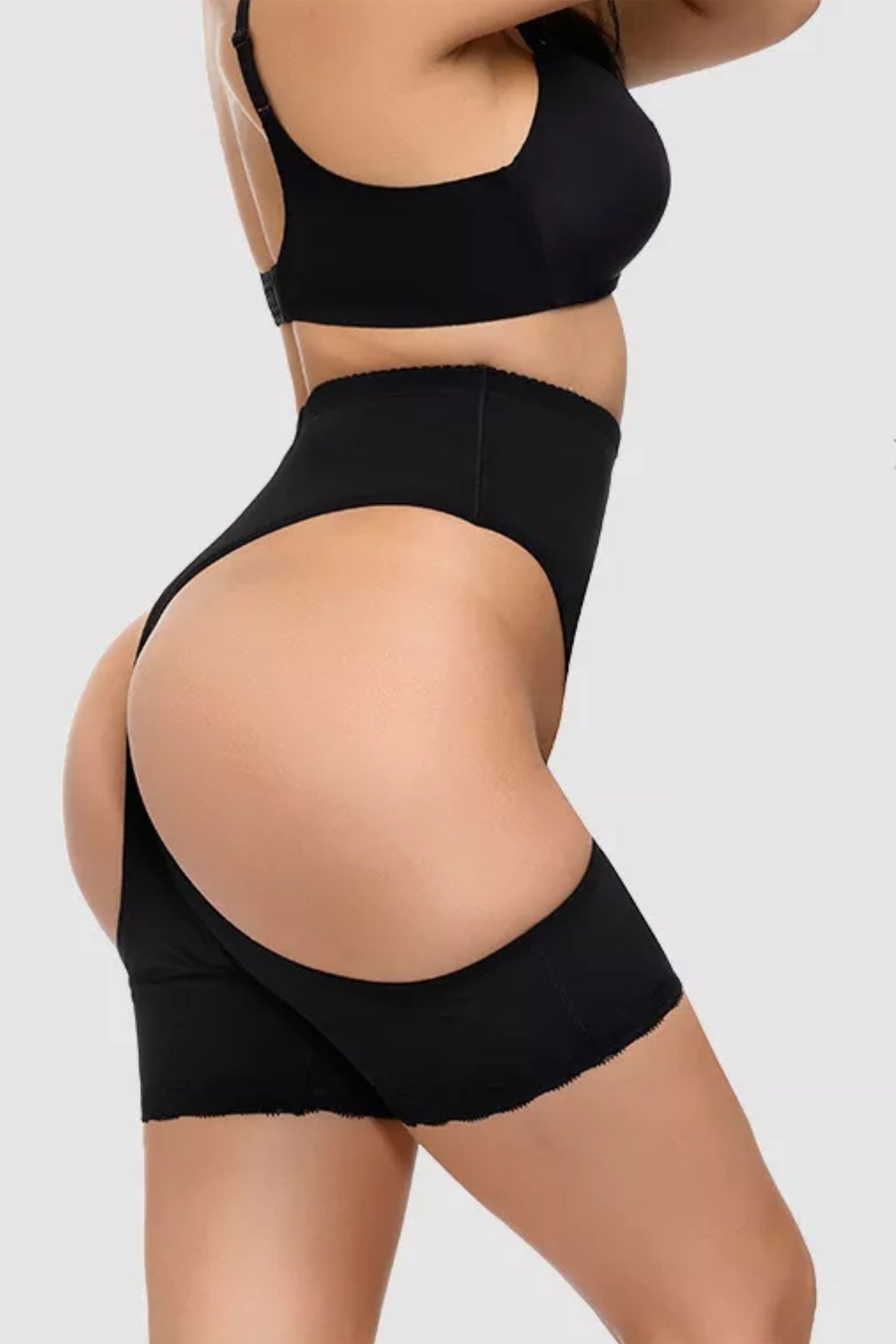 Chiloti modelatori Lily - push-up & corset - Negru - Linovit Store