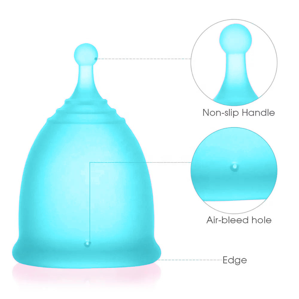 Cupă Menstruală Ball, Albastru deschis, mărimea L - Linovit Store
