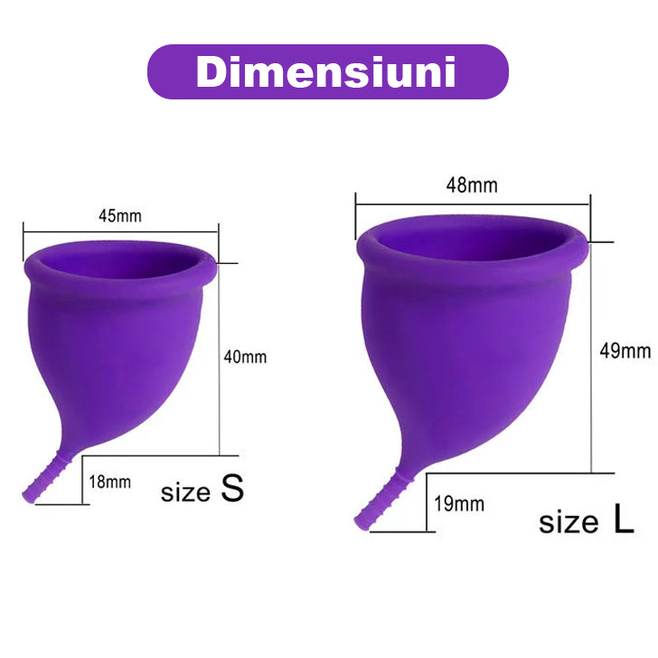 Cupă Menstruală Drop, Mov, mărimi S, L - Linovit Store