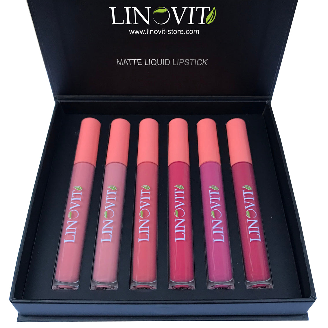 Set 6 rujuri mate rezistente la transfer, waterproof, 6 X 2.5 ml, Rose / Nude - Linovit Store