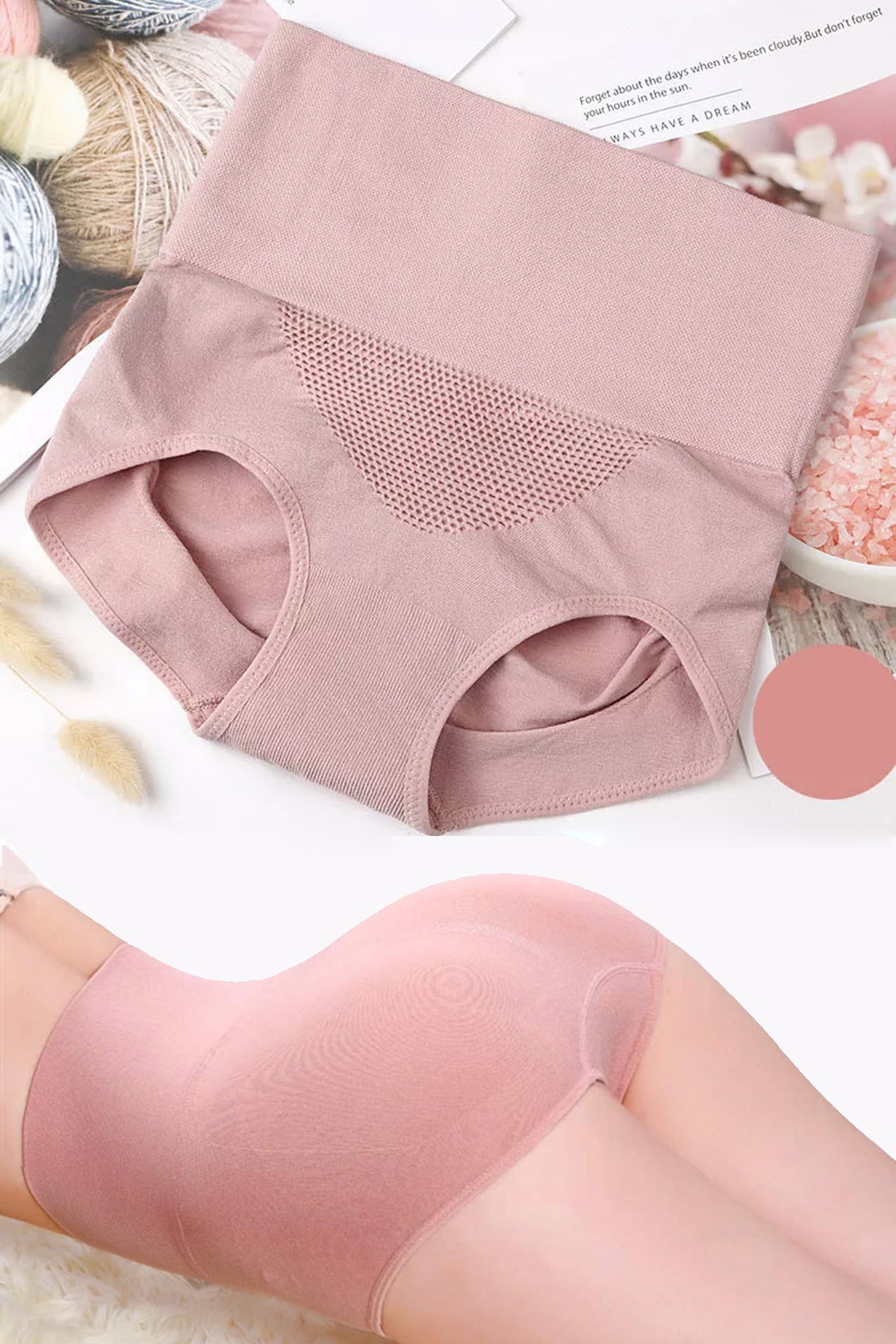 Chiloți Super-Elastici cu Talie Înaltă pentru Gravide, Free Size, Roz - Linovit Store