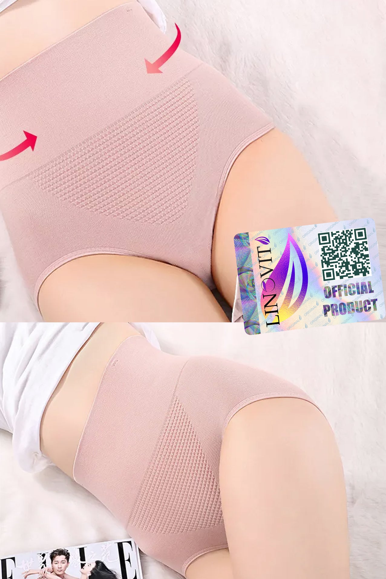 Chiloți Super-Elastici cu Talie Înaltă pentru Gravide, Free Size, Roz - Linovit Store