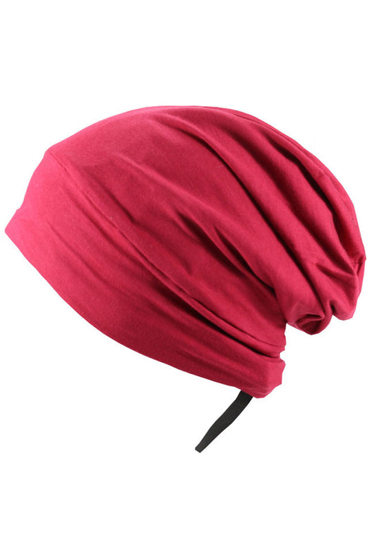 Bonetă de noapte pentru protecție păr cu interior din satin, Roșu Bordeaux - Linovit Store