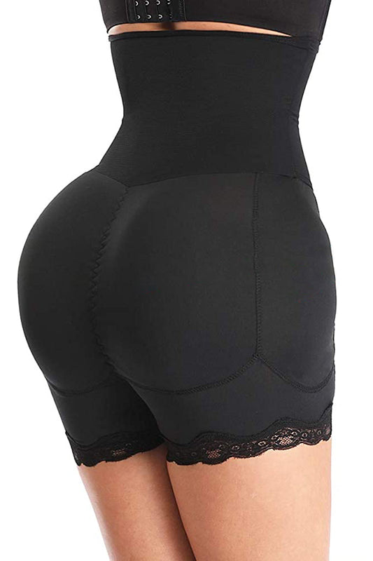 Body modelator cu efect push-up, corset & pernuțe pentru șolduri, Negru - Linovit Store