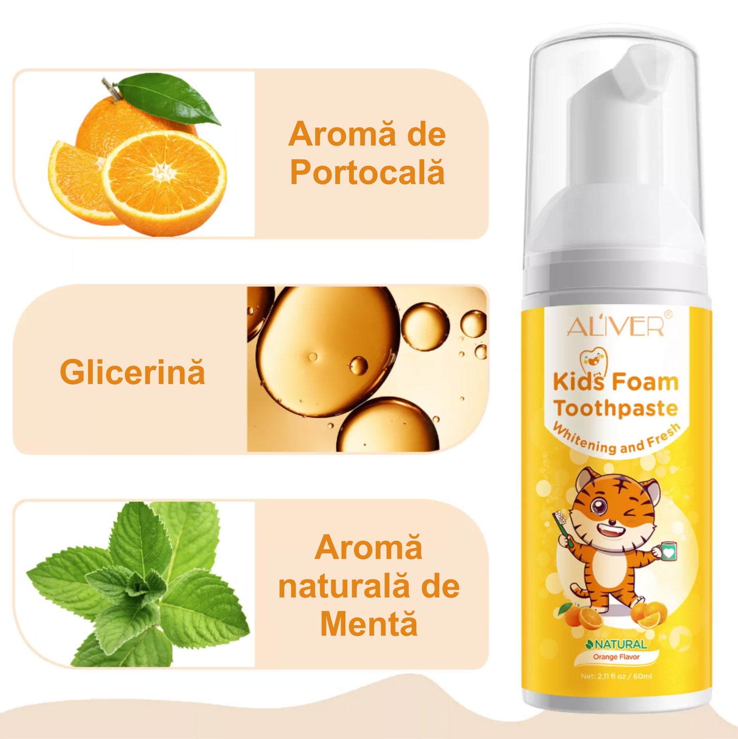 Spumă de curățare dentară pentru copii cu diferite arome - Linovit Store
