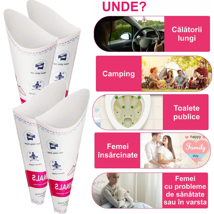 Dispozitiv pentru Urinat de unica folosinta, carton impermeabil, 10 bucati - Linovit Store