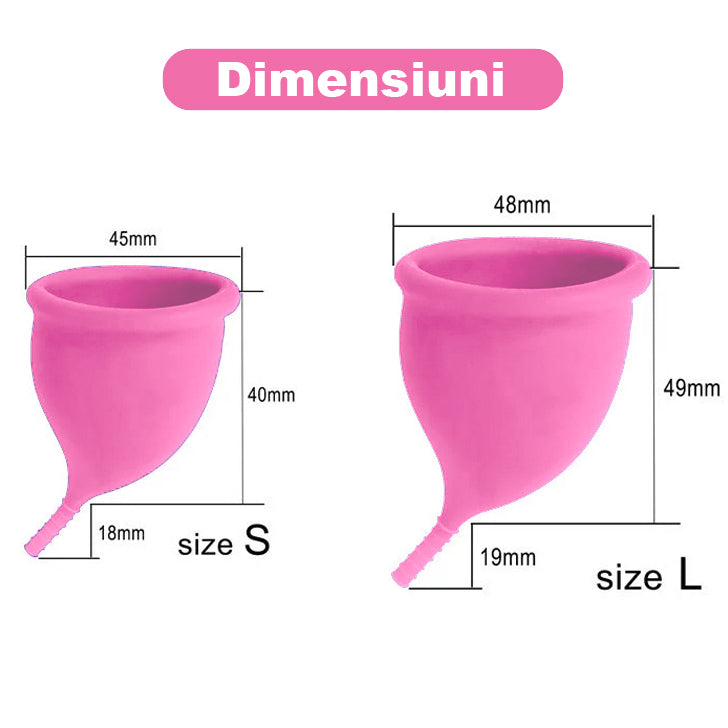 Cupă Menstruală Drop, Roz, mărimi S, L - Linovit Store