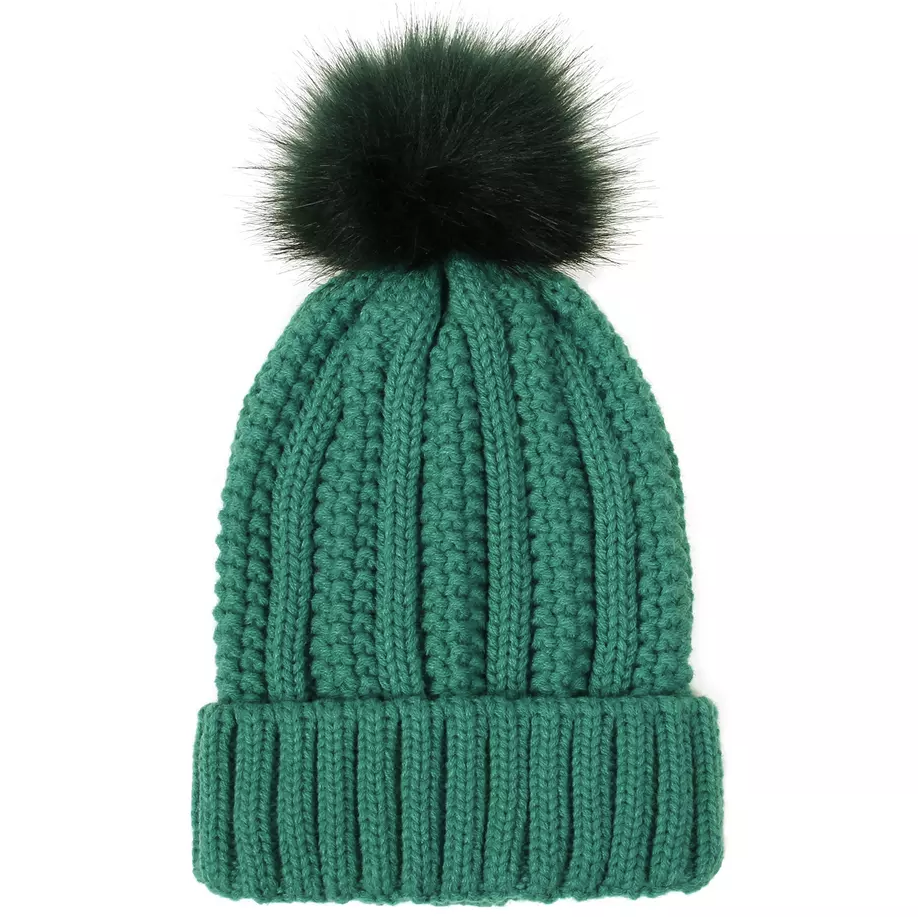 Fes de iarnă cu pompon și interior din satin pentru protecția părului - Linovit Store