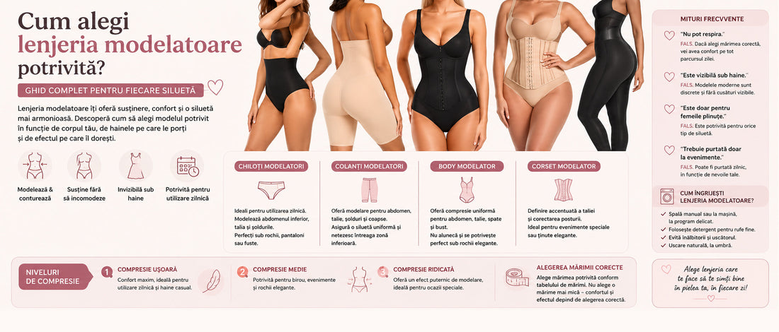 Cum alegi lenjeria modelatoare potrivită? Ghid complet pentru fiecare siluetă