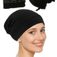 Bonetă de noapte pentru protecție păr cu interior din satin, Negru - Linovit Store