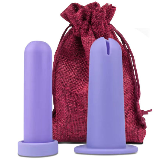 Aplicator pentru cupa menstruala Linovit®, silicon medical, reutilizabil, usor de folosit, compatibil cu lubrifiant, design compact si igienic, mov - Linovit Store