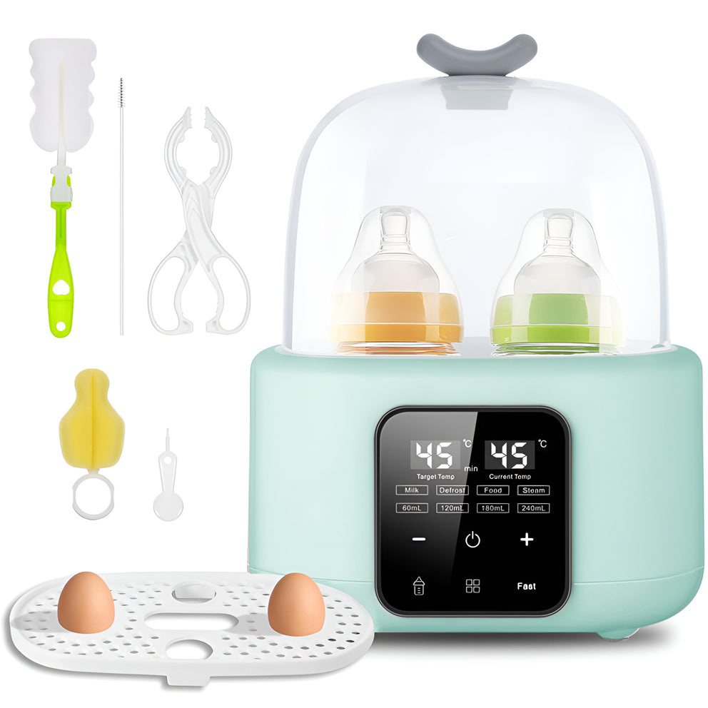Sterilizator și Incalzitor Biberoane 8-in-1, 240ml, Temperatură Reglabilă 37-100°C, Încălzire Rapidă, Funcție de Decongelare, Sterilizare cu Aburi, Ecran LCD, Ideal pentru Lapte & Alimente