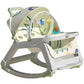Balansoar Multifunctional 5 in 1, Scaun de Masa, Carucior, Masuta Ajustabila & Detasabila, Spatar Rabatabil, Coperina Ajustabila, Jucarii Detasabile, Buzunar Depozitare, Centura de Siguranta, 0-36 Luni, Verde
