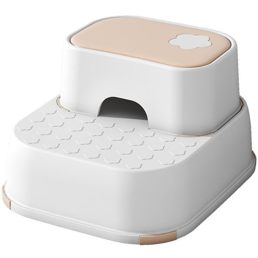 Scaunel Inaltator pentru Copii 2 in 1 cu Doua Trepte, Multifunctional, pentru WC, Baie si Bucatarie, Alb / Somon - Linovit Store