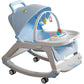 Balansoar Multifunctional 5 in 1, Scaun de Masa, Carucior, Masuta Ajustabila & Detasabila, Spatar Rabatabil, Coperina Ajustabila, Jucarii Detasabile, Buzunar Depozitare, Centura de Siguranta, 0-36 Luni, Albastru