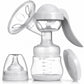 Pompa de san manuala 2 in1 cu biberon, Linovit®, 150 ml, 3 niveluri de aspirare, Cupa moale din silicon, Fara BPA, Gri deschis