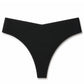 Chiloți Tanga Damă - Lara, Talie joasă, Fără cusături, Negru