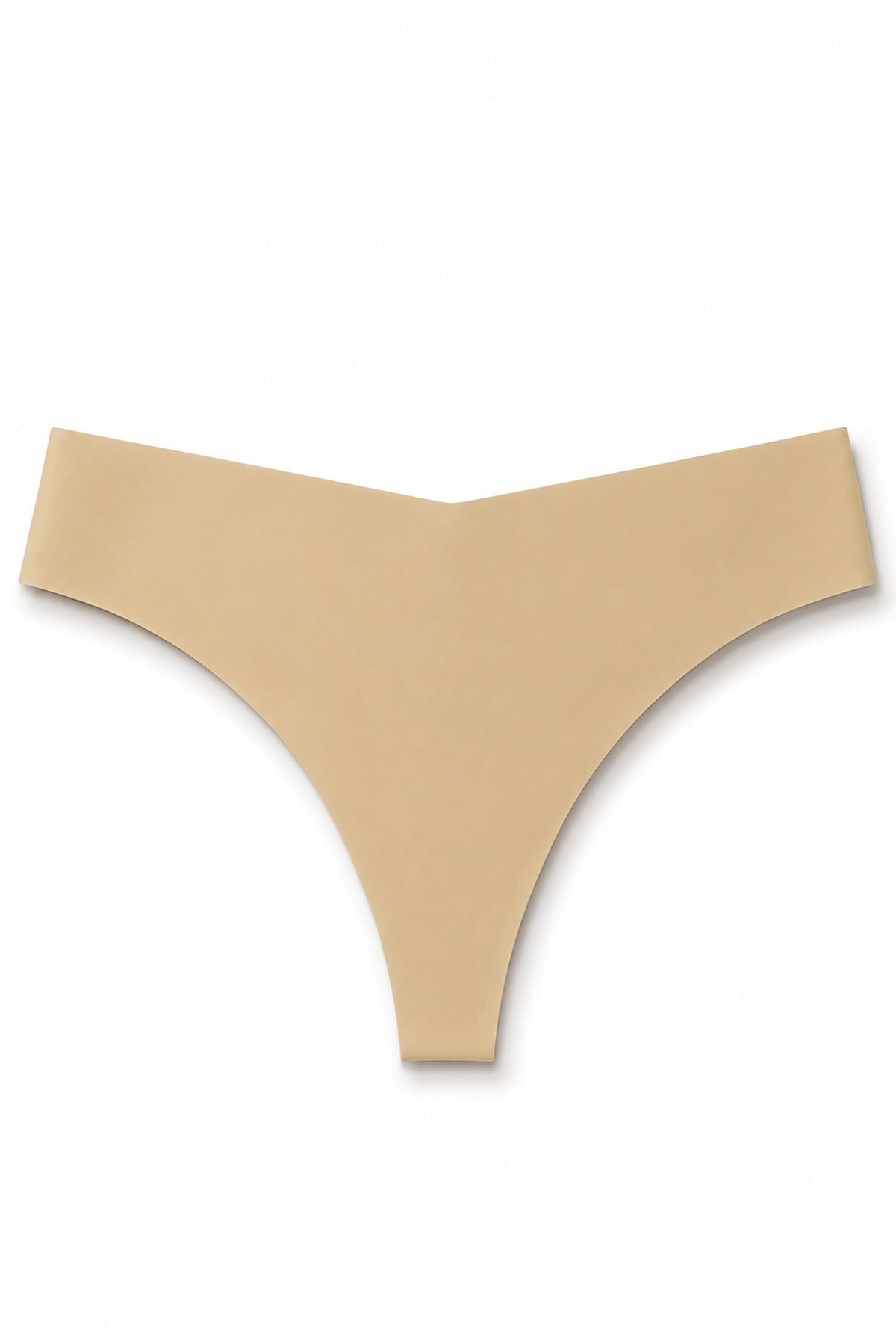 Chiloți Tanga Damă - Lara, Talie joasă, Fără cusături, Bej