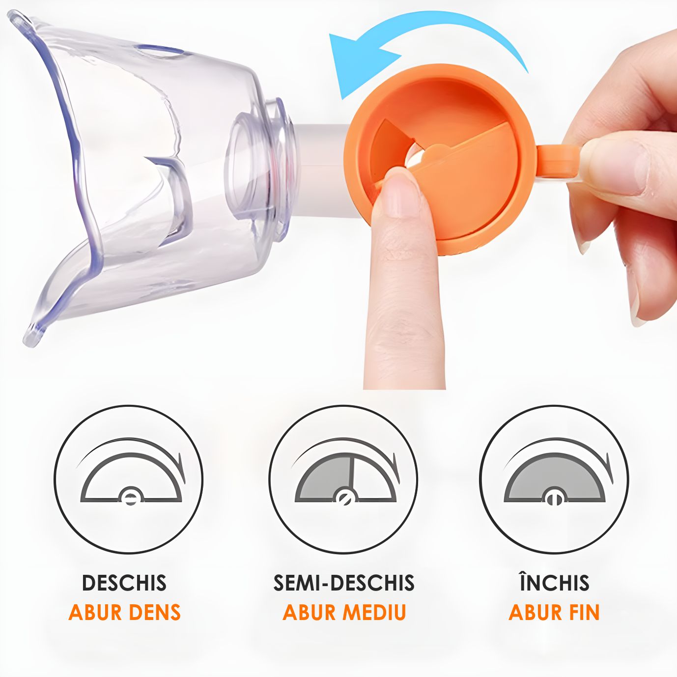 Aparat Aerosoli Profesional, Masca Copii si Adulti, Adaptor Bebelusi, Nebulizator Inhalator cu Compresor, Particule 2-3µm