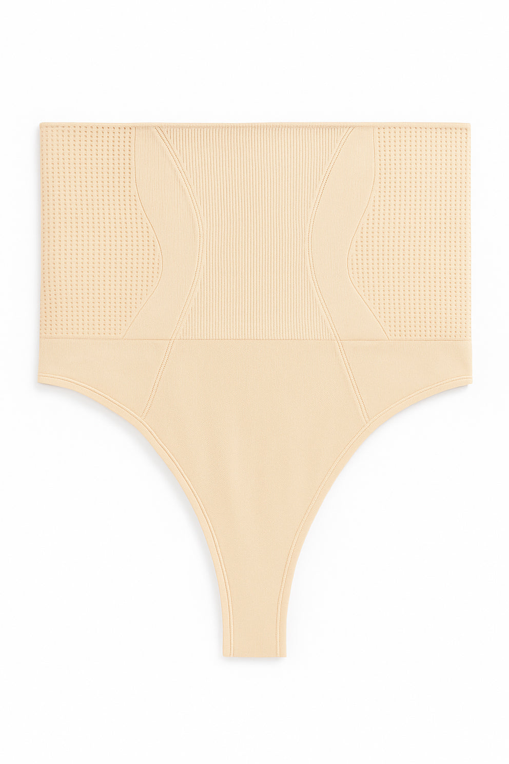 Chiloti modelatori tanga tip burtiera Selena - Talie medie - Bej - Linovit Store