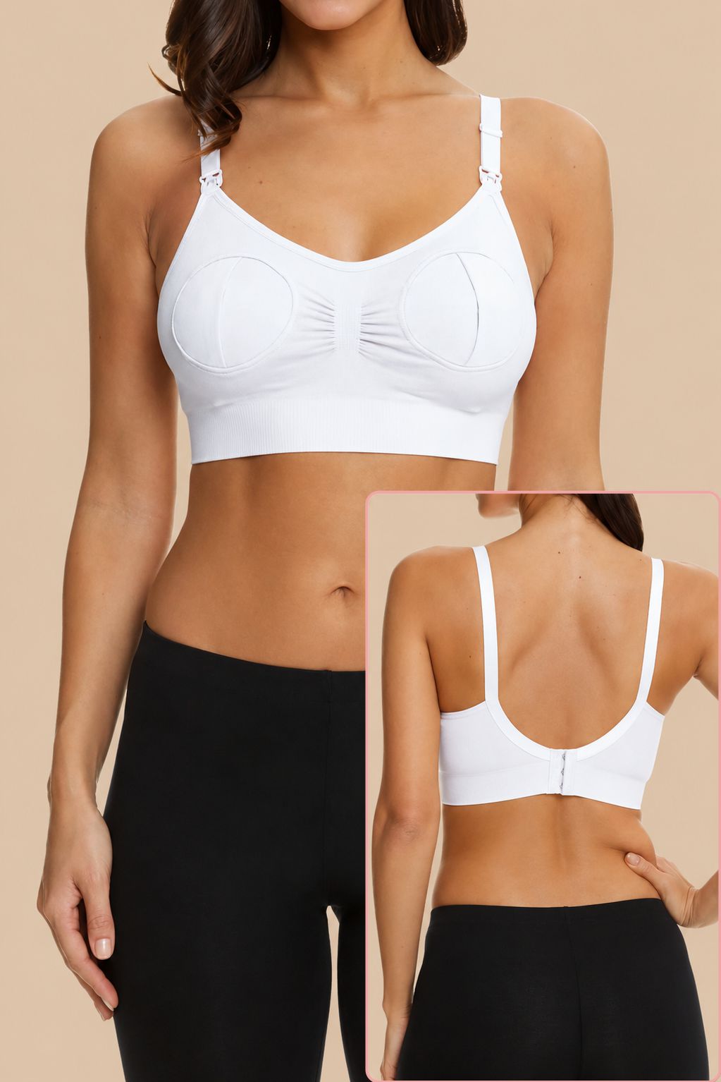 Sutien Linovit pentru alaptare 3 in 1 cu sustinere pompa san - Alb