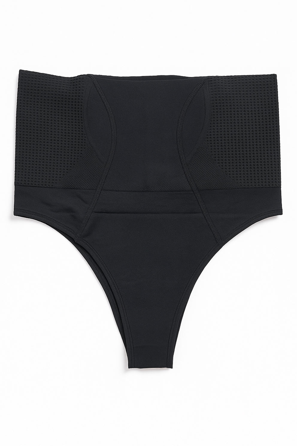 Chiloti modelatori tanga tip burtiera Selena - Talie medie - Negru - Linovit Store