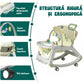 Balansoar Multifunctional 5 in 1, Scaun de Masa, Carucior, Masuta Ajustabila & Detasabila, Spatar Rabatabil, Coperina Ajustabila, Jucarii Detasabile, Buzunar Depozitare, Centura de Siguranta, 0-36 Luni, Verde