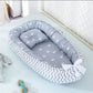 Cosulet Bebelusi pentru Dormit tip Baby Nest, cu Doua Fete, 0-24 Luni, 90x55cm, Husa Bumbac, Confort & Siguranta, Gri deschis/Gri închis