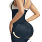 Lenjerie modelatoare tip body Alessia - Deschidere la nivelul zonei intime cu fermoar - Compresie puternica - Negru - Linovit Store