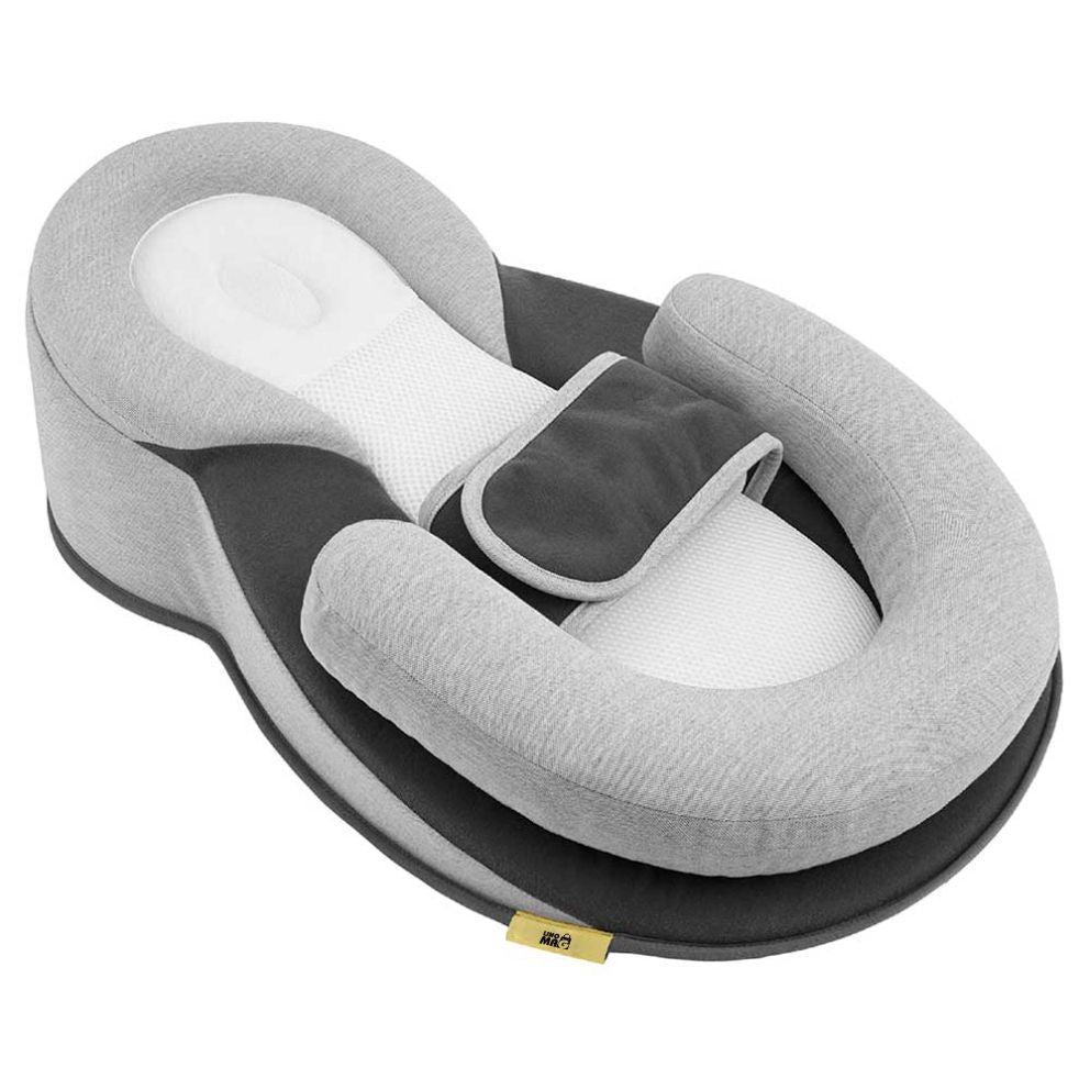 Suport Ergonomic Bebelusi pentru Somn cu Plan Inclinat 15° Anti-Reflux, Centură reglabilă, Suport picioare ajustabil, Perna pentru cap rotund