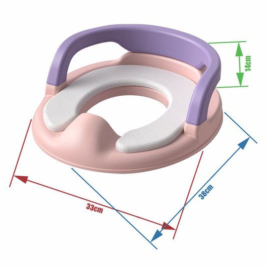 Reductor WC Copii cu Manere, Portabil, Antiderapant, 1-8 ani, Pentru majoritatea vaselor de toaleta, Roz / Mov - Linovit Store