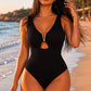 Costum de baie întreg - Include corset modelator pentru subțierea taliei - Negru