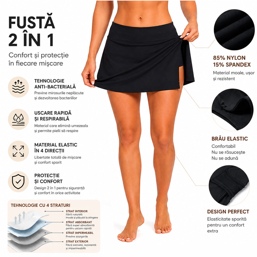 Slip de baie menstrual tip fusta - Jasmine - Linovit Store