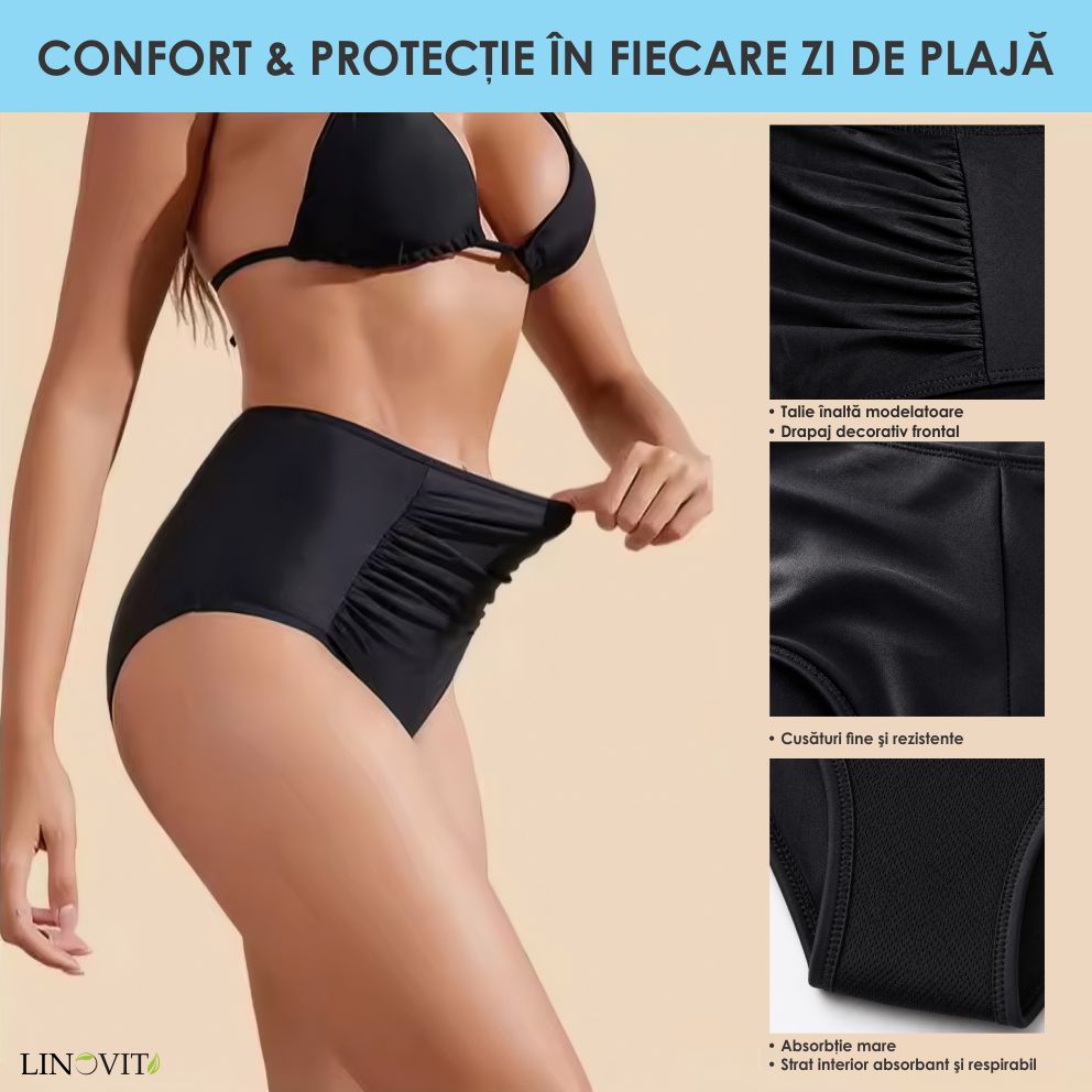 Slip de baie menstrual cu talie înaltă - Selena - Linovit Store