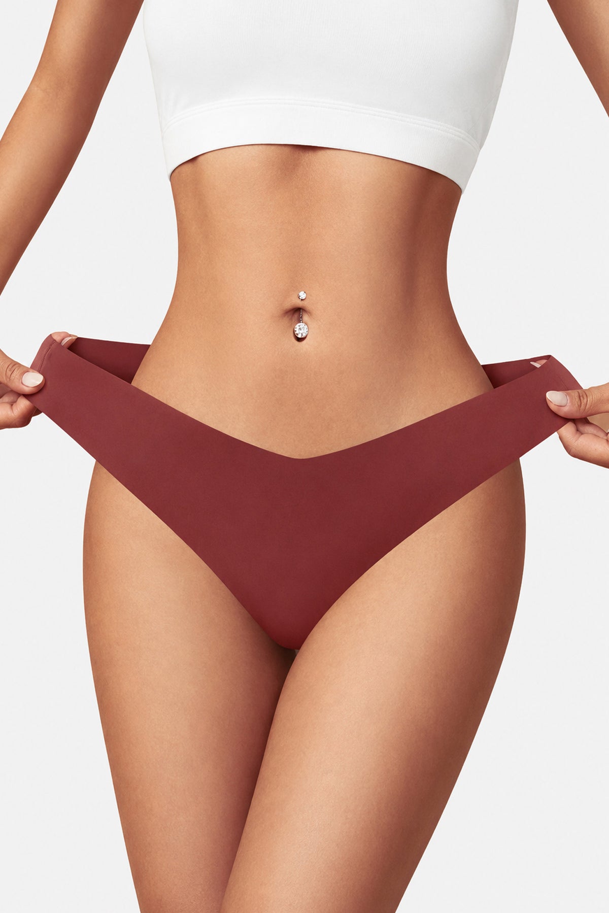 Chiloți Tanga Damă - Lara, Talie joasă, Fără cusături, Violet