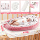 Cosulet Bebelusi pentru Dormit tip Baby Nest, cu Doua Fete, 0-24 Luni, 90x55cm, Husa Bumbac, Confort & Siguranta, Alb/Roz