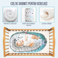 Cosulet Bebelusi pentru Dormit tip Baby Nest, cu Doua Fete, 0-24 Luni, 90x55cm, Husa Bumbac, Confort & Siguranta, Alb/Turcoaz