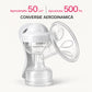 Pompa de san manuala 2 in1 cu biberon, Linovit®, 150 ml, 3 niveluri de aspirare, Cupa moale din silicon, Fara BPA, Gri deschis