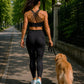 Colanți sport damă Iris | Talie înaltă | Efect modelator | Pentru fitness, yoga și alergare | LINOVIT®
