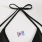 Sutien de baie Linovit®, Cupe triunghiulare, Buret detasabil, Negru - Linovit Store