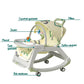 Balansoar Multifunctional 5 in 1, Scaun de Masa, Carucior, Masuta Ajustabila & Detasabila, Spatar Rabatabil, Coperina Ajustabila, Jucarii Detasabile, Buzunar Depozitare, Centura de Siguranta, 0-36 Luni, Verde