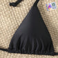 Sutien de baie Linovit®, Cupe triunghiulare, Buret detasabil, Negru - Linovit Store