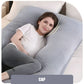 Perna Gravide si Alaptare 3 in 1, Multifunctionala, Forma de L, Sustinere pentru Burta, Spate, Solduri, Picioare, Bebelus, Relaxare, Husa detasabila, Gri deschis