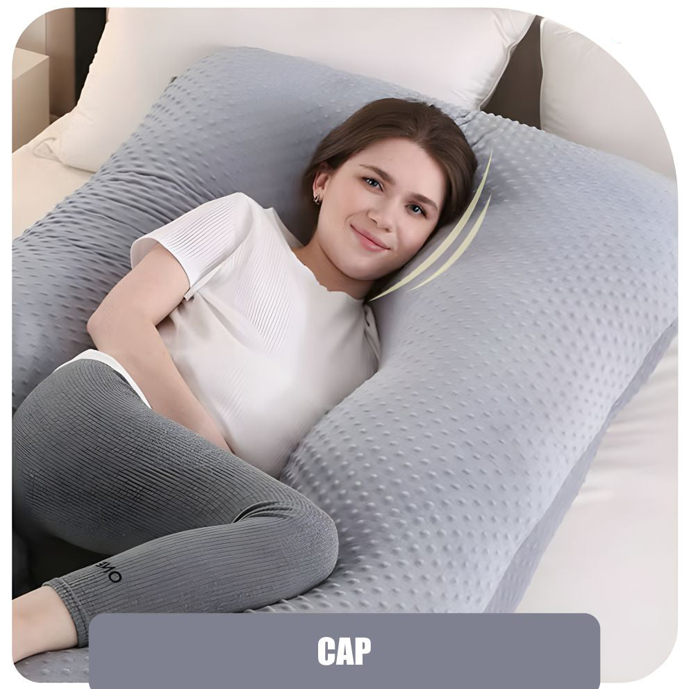 Perna Gravide si Alaptare 3 in 1, Multifunctionala, Forma de L, Sustinere pentru Burta, Spate, Solduri, Picioare, Bebelus, Relaxare, Husa detasabila, Gri deschis