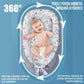 Cosulet Bebelusi pentru Dormit tip Baby Nest, cu Doua Fete, 0-24 Luni, 90x55cm, Husa Bumbac, Confort & Siguranta, Alb/Gri deschis