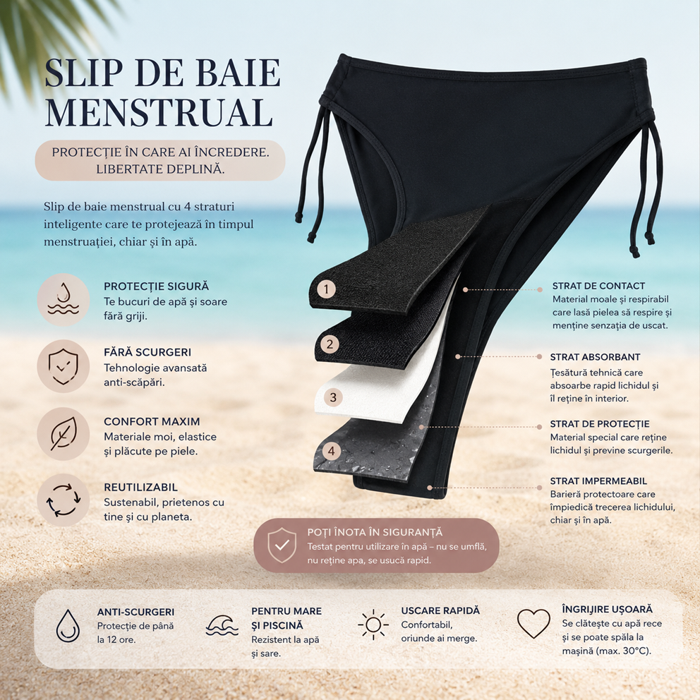 Slip de baie menstrual - Lisa - Linovit Store